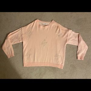 Light pink lightning bolt sweater